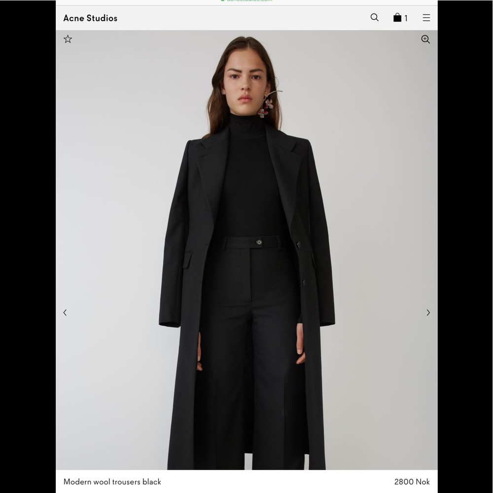 ACNE STUDIOS MODERN WOOL TROUSERS BLACK! SZ 32